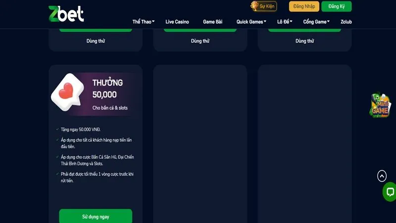 Thưởng 50K cho hai sảnh chơi bắn cá, slots