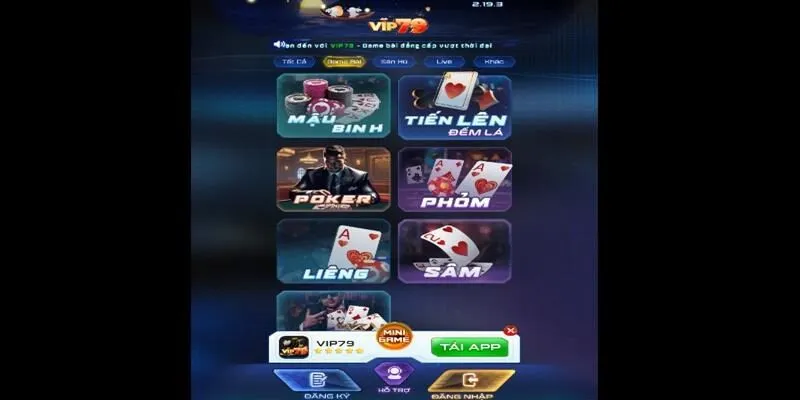 Đặt cược game bài với vô vàn những siêu phẩm đặc sắc, hấp dẫn