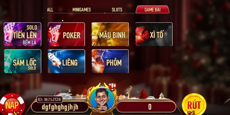 Sảnh game bài được ưa chuộng nhất tại cổng game 